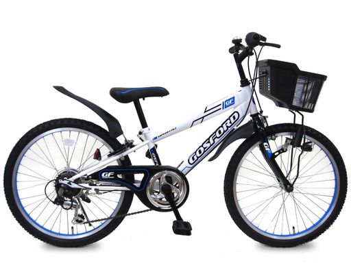 いの一番(Top) 赤ちゃん用銀輪 キッズサイクル 22in ゴスフォード シマノ6段変速 LED差しつかえる点火装置 (白いこと青色)