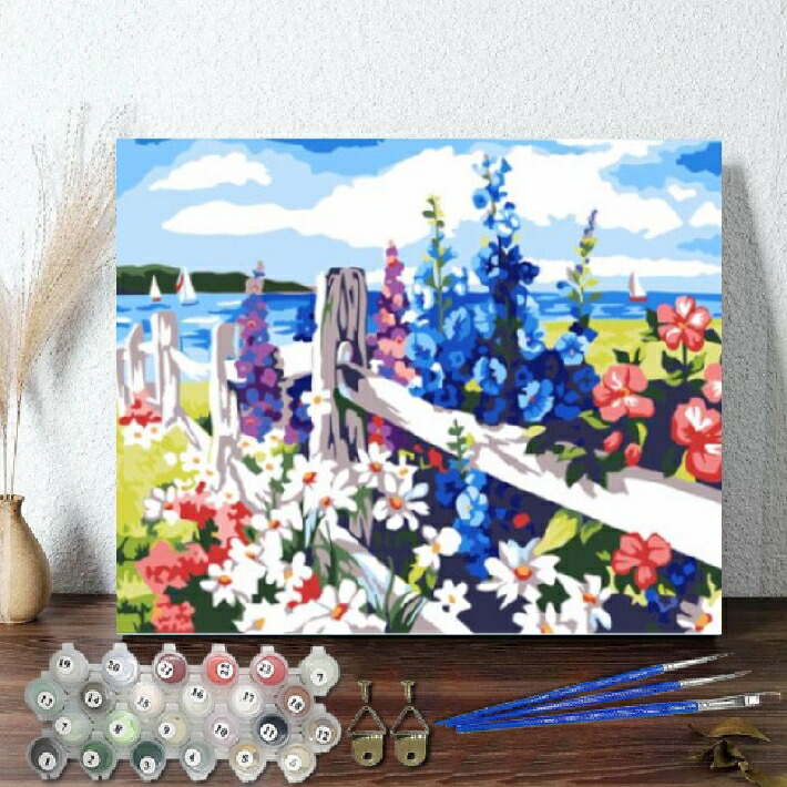 楽天市場】母の日 父の日 絵画 大人の塗り絵 数字塗り絵 油絵風 桜満開