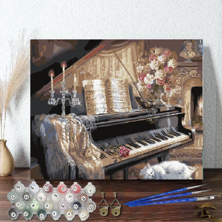 ヴィジュアル系・黄金の油絵（簡易な額あり50cm×65cm） 楽天市場】母の日 父の日 油絵 絵画 大人の塗り絵 数字 塗り絵