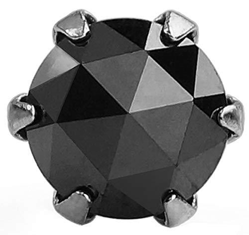 pi0469 [ブランド名名：2PIECES] ピアス プラチナ 金剛石 黒いこと サクラ色とり捨てる 0.25コンピュータ断層撮影法 pt900 メンズ 片耳分1個売り（片耳）