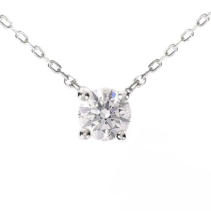 [Diamond Lab] ダイヤモンド ネックレス レディース 一粒 人気 0.15ct リーフ アズキチェーン [ギフトボックスセット]｜クリエイティブグローバル 26,985円