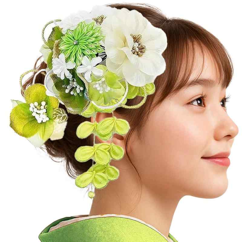 髪飾り2点セット つまみ細工 藤飾り 成人式 振袖 浴衣 結婚式 卒業式 ヘアアクセ ヘアアクセサリー kk-352|クリエイティブグローバル