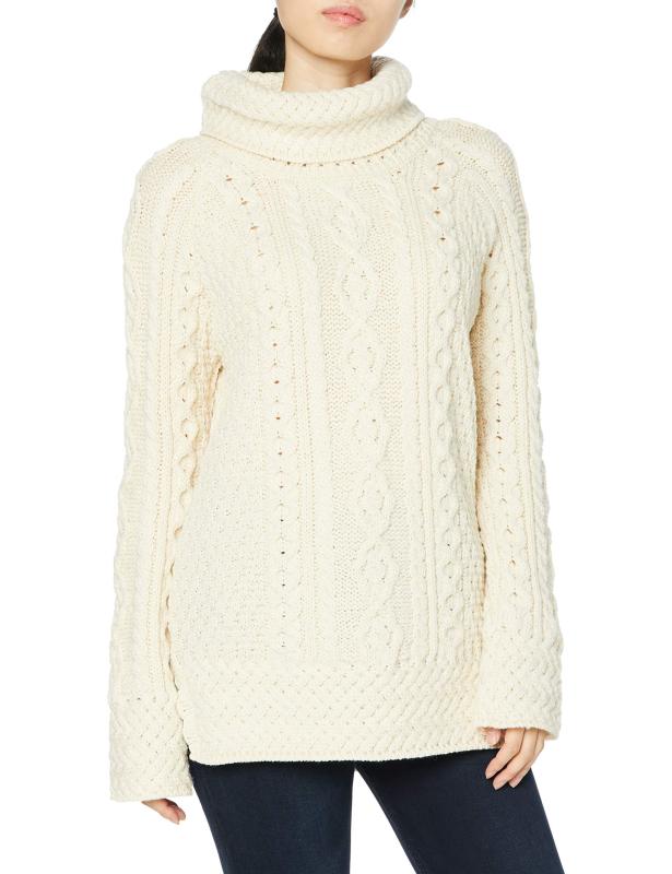 [アランウーレンミルズ] セーター A191 Vented Roll Neck Jumper レディース