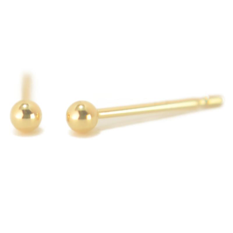 【18金ピアス】 丸玉ピアス 2mm イエローゴールド ボールピアス K18 1ペア両耳販売 日本製 小ぶり シンプル プレゼント ギフト ニッケルフリー yokomountain