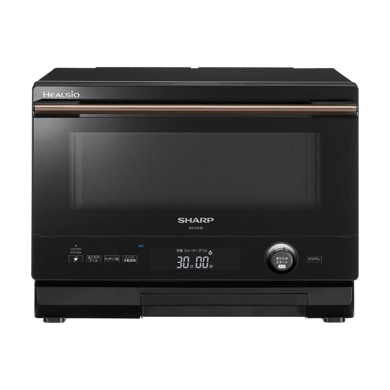 シャープ ウォーターオーブンヘルシオ AX-UA30-B ブラック 幅470×奥行390×高さ340 mm 34,970円