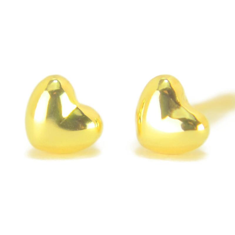 【18金ピアス】 ハートピアス 4mm イエローゴールド 1ペア両耳販売 K18 日本製 小ぶり シンプル プレゼント ギフト ニッケルフリー yokomountain