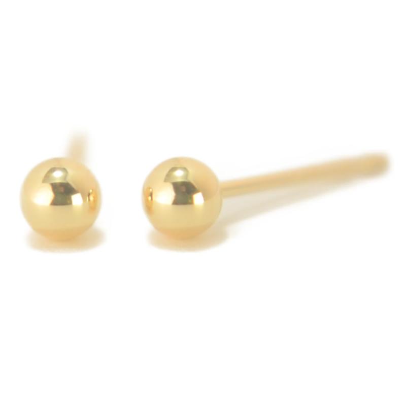 【18金ピアス】 丸玉ピアス 3mm イエローゴールド 1ペア両耳販売 ボールピアス K18 日本製 ニッケルフリー シンプル プレゼント ギフト yokomountain｜クリエイティブグローバル 8,873円