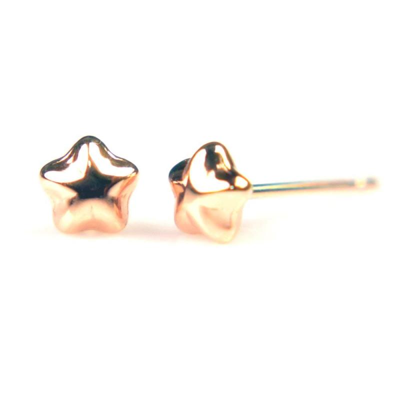 【18金ピアス】 スターピアス 4mm ピンクゴールド 1ペア両耳販売 シンプル 日本製 小ぶり プレゼント スター 星 ニッケルフリー yokomountain