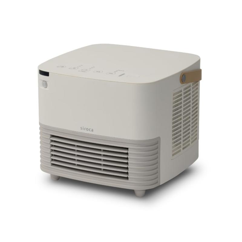 シロカ 人感センサー付き セラミックファンヒーター ポカCUBE SH-CF251｜ヒーター ヒートショック対策 温度表示機能 人感センサー搭載 2段階風量切替 入/切タイマー機能 自動電源オフ機能 パ