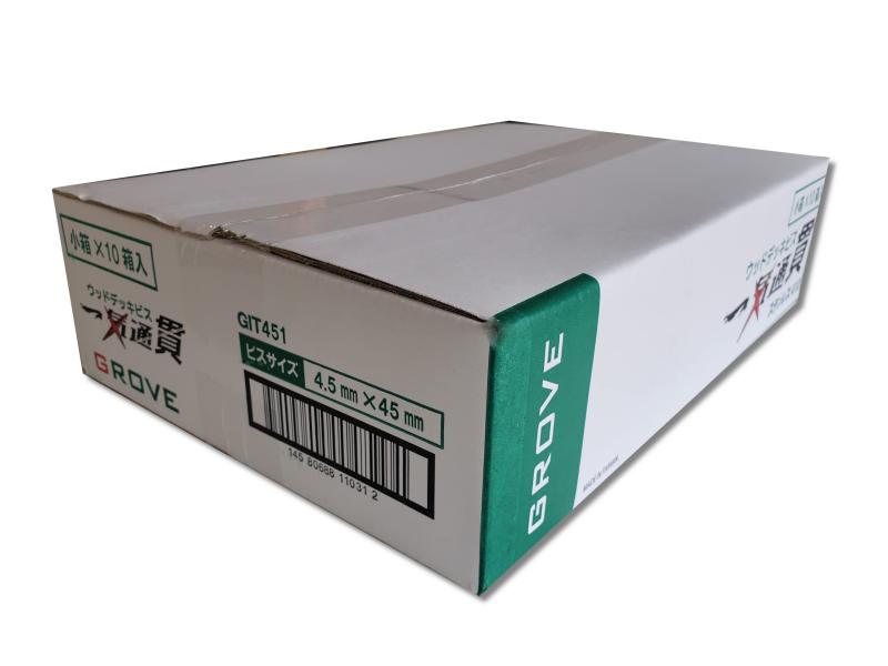 一気通貫 ステンレスウッドデッキビス SUS410 徳用箱 4.5mm×45mm 1箱約300本入×10箱