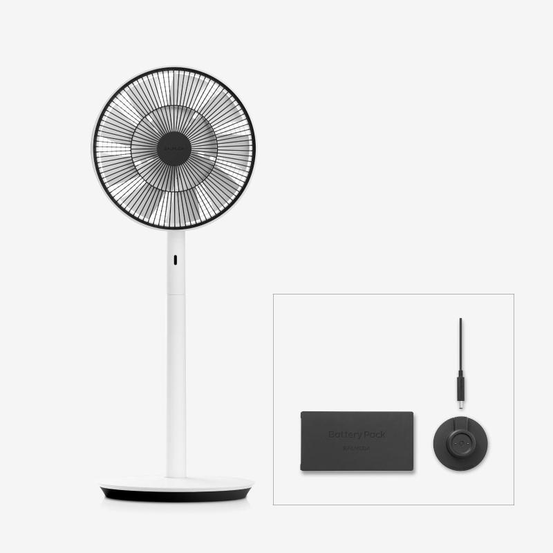 【バルミューダ】 ザ・グリーンファン DCモーター扇風機 ホワイト×ブラック BALMUDA The GreenFan (EGF-1800-WK) + バッテリー＆ドック 充電器 (AGR02JP)