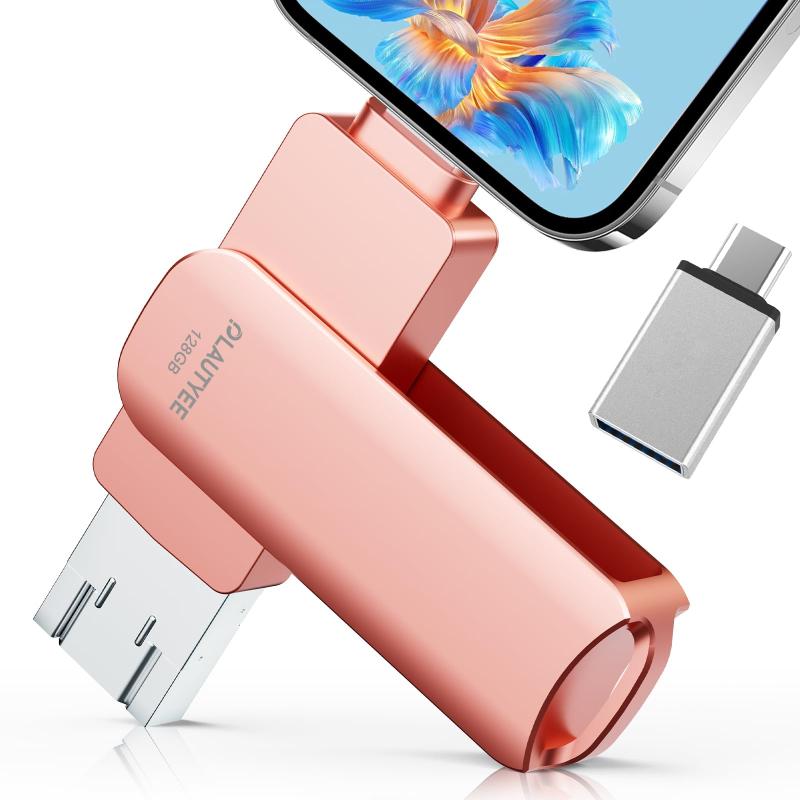 【2025新登場 アプリ不要】USBメモリ ４in1 高速 Phone usbメモリー 写真保存 回転式 iOS/Type-C/USB/Micro USB フラッシュメモリ 大容量 usb データ スマホ バックアップ Phone/Pad/PC/Macb
