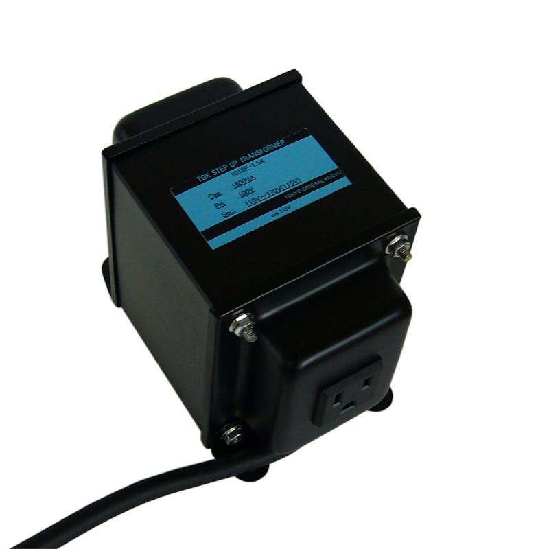 変圧器細工場 日本製 変圧器 ステップアップトランス 1500W 100V→110～120V 地びたいの一番付 1012E-1.5K （外国で生産品用）