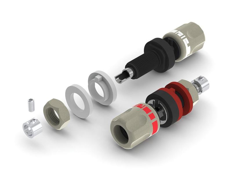 aeco Binding Post ABI-0611R, 2pcs/1set, Rhodium Plating, Vacuum bag|クリエイティブグローバル