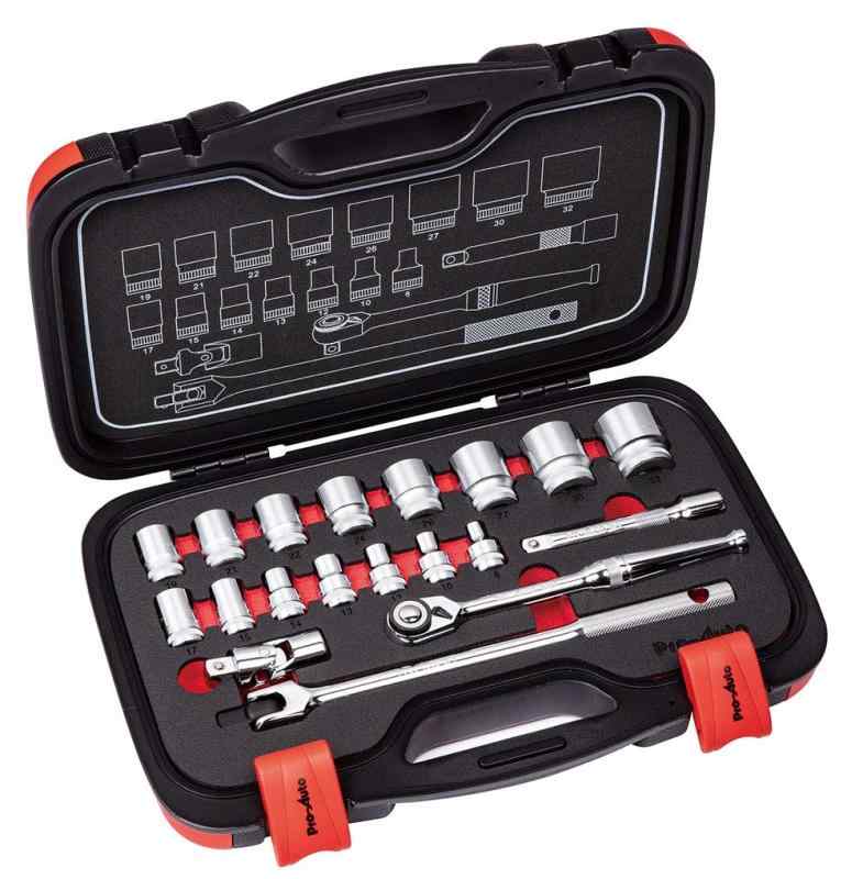 スエカゲツール 工具セット Pro-Auto 1/2ソケットレンチセット PA4019 19PCS