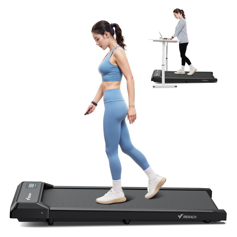 MERACH (メリック) ランニングマシン ルームランナー ウォーキングマシン トレッドミル アプリ連動 最速時速 6km/h 耐荷重120kg 薄型 静音 組立不要 多機能 省スペース 見やすいパネル 収納便利