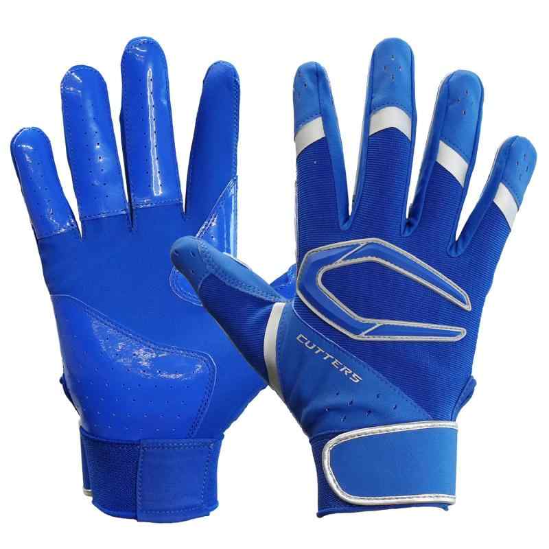 カッターズ (CUTTERS) バッティング グローブ 手袋 B444 パワーコントロール4.0 両手用 野球 ソフトボール L ロイヤル×シルバー