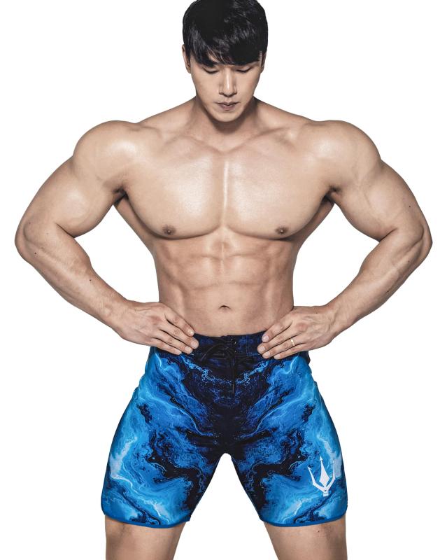 [FIED] ファイド 15インチ メンズフィジークボードショーツ、サーフパンツ IFBB NPC SSA (ヘルファイヤーブルー)