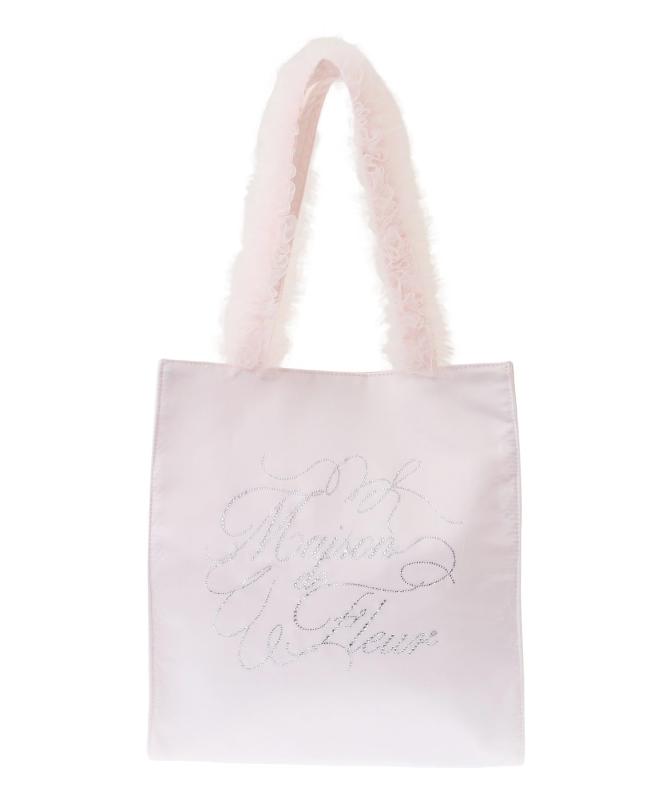 Maison de FLEUR(メゾン ド フルール) チュールハンドルラインストーントートバッグ