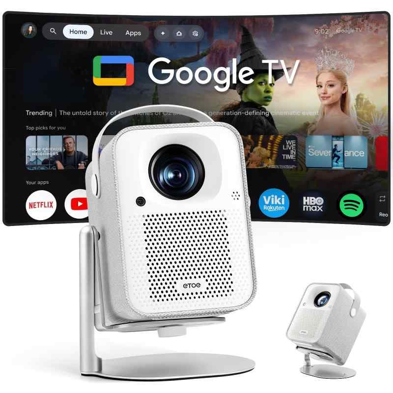ETOE 映写機 小型 Android TV 11.0 Netflix積み上げる 盛りだくさん固定ディスク 1080p 4K相応う 高明快さ 500ANSI 5G 無線LAN Bluetooth 5.1【オート興味の中心/自動小銃台形手を加える/ 5W*2 HiFi金棒引き/防塵/