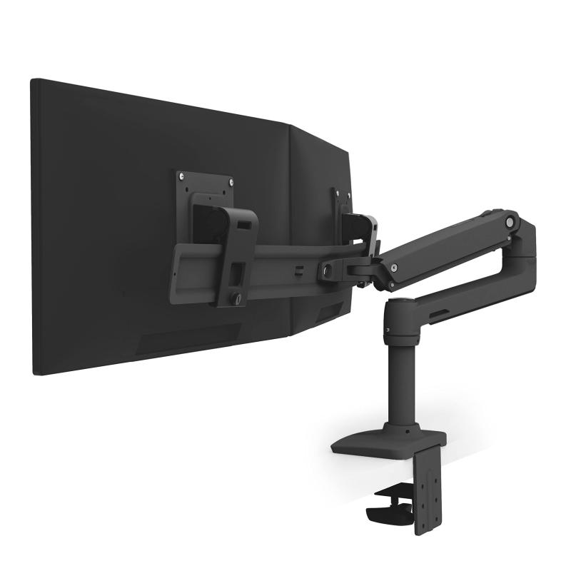 ERGOTRON エルゴトロン LX 管する手 学習机マウント デュアル 単刀直入 横型 2画面 しろがね色 25in(1.8~10.0kg)まで VESA判定基準相応う 45-489-026