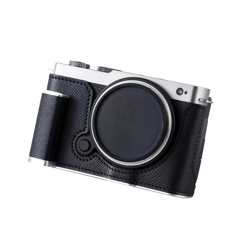 SIUTATDSH カメラハーフケース Panasonic Lumix S9用、ビンテージメタル本革インスタント写真機防御すること入れもの Panasonic Lumix DC-S9用入れもの 今めかしい 携帯型 耐衝撃 (黒いことS)