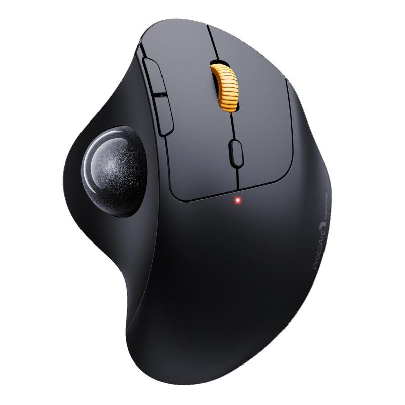 ProtoArc トラックボールマウス Bluetooth/2.4GHz両対応 3台同時接続 無線 マウス トラックボール 静音 親指 Type-C充電式 大容量バッテリー内蔵 5段階DPI調節可能 トラックボール 進む/戻るボタン搭