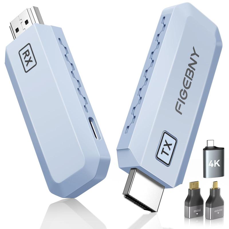 FIGEBNY 無線hdmi 0.1秒超低遅延 ワイヤレス hdmi 送受信機セット「日本技適認証済」30m安定転送 映像音声同時出力 PC/スマホ出力&モニター/テレビなど入力