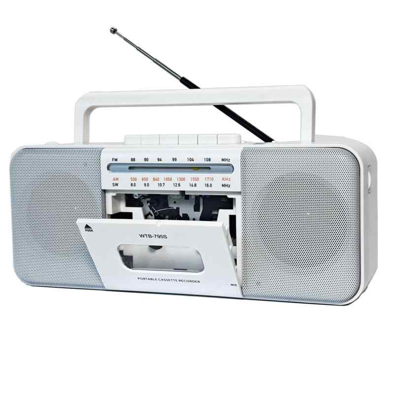 WTB-795S デュアルスピーカーとヘッドフォンジャックを備えたカセットテーププレーヤー、MP3デジタルコンバーターへのUSBカセット、テープへの録音、カセットテープレコーダー 日本語説明