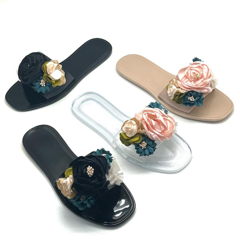 レディース サンダル 花柄 ストラップ フラット ビーチ 夏用 海辺 外出 軽量 快適 汎用｜クリエイティブグローバル