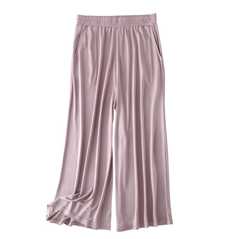 パンツ レディース ワイドパンツ 八分丈 ゆったり ズボン ボトムス 桑蚕絲 シルク 高級感 通気性 快適 伸縮性 着痩せ 細見え 体型カバー プラスサイズ 大きいサイズ 普段使い お出かけ リラックス カジュアル きれいめ 無地 シンプル｜クリエイティブグローバル 9,748円