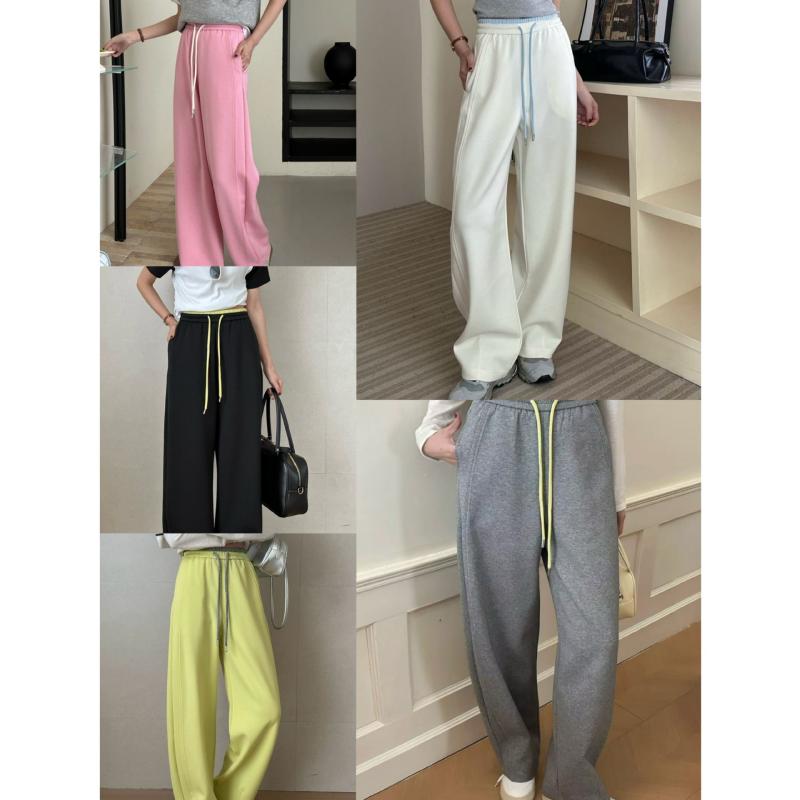 パンツ レディース ハイウエスト ストレート ワイドパンツ ズボン ボトムス ゆったり 体型カバー 美脚 着痩せ 細見え 調整紐 ドローストリング カジュアル 無地 ロング丈 春秋 オールシーズン 通勤用 普段使い リラックス感 シルエット 上品 高級感｜クリエイティブグローバル