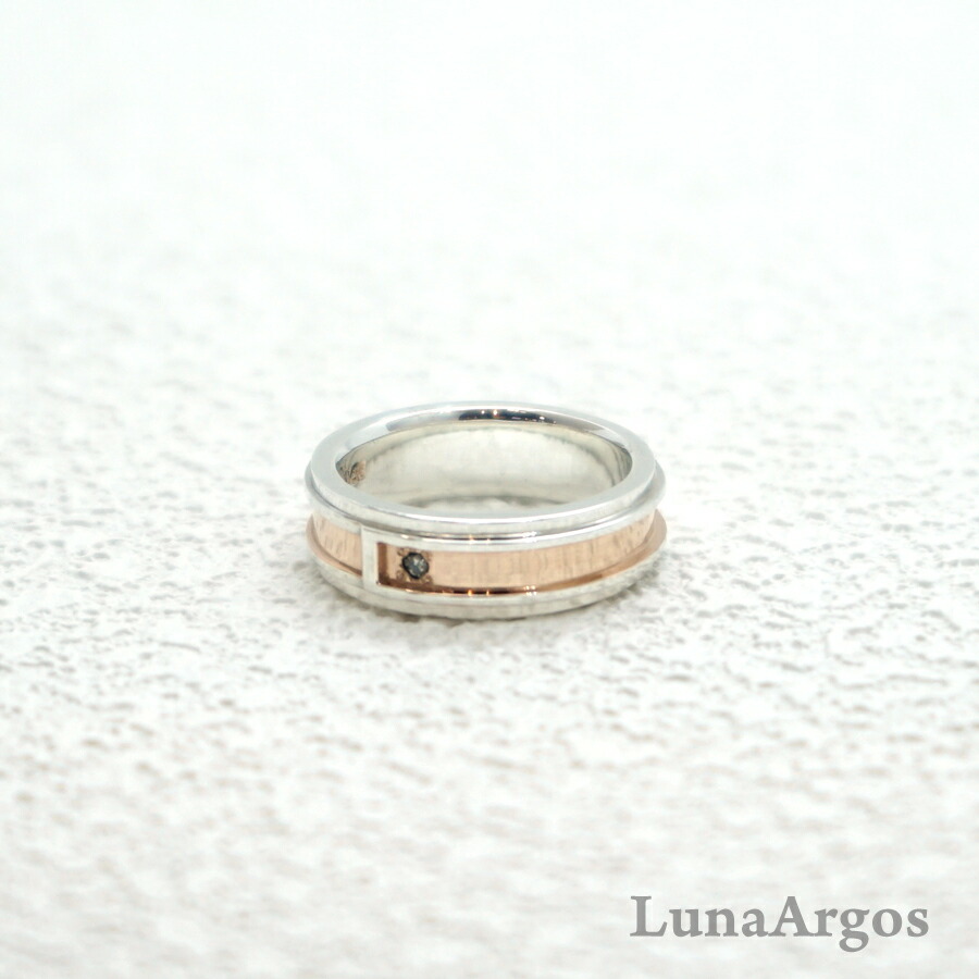 貨物輸送無料 LunaArgos ルナアーガス  LUR003 輪っか しろがね色925 指環 金剛石
