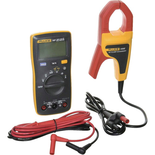 オレンジ色読みもの トラスコ中山 ＦＬＵＫＥ ポケットサイズ・マルチメーター１０７ｉ４００Ｅ電流クランプ付一揃いの道具 107/I400E
