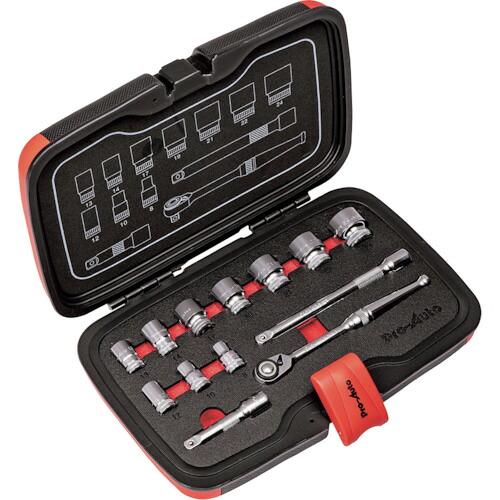 オレンジ色読みもの トラスコ中山 Ｐｒｏ－Ａｕｔｏ ３／８ＤＲ．１３ＰＣソケット鍵書き割り PA3013                        6323