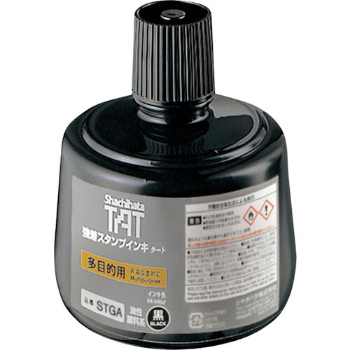 オレンジ色読みもの トラスコ中山 シヤチハタ 強着消し印インク タート多目的用 大瓶 黒 STGA3K                        3187
