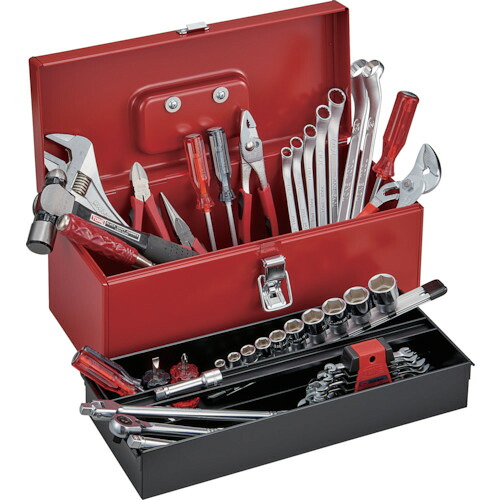 オレンジブック トラスコ中山 ＴＯＮＥ　整備用工具セット　ツールセット　４３ｐｃｓ　レッド　間口４１０&times;奥行１７５&times;高さ１７５ｍｍ TSA3120 8100｜CRECOTE　店