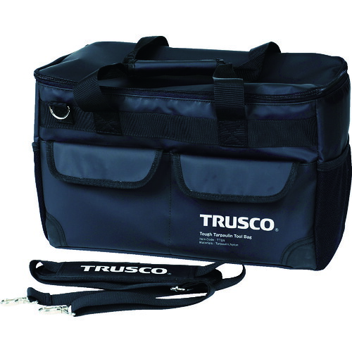 オレンジ色読みもの トラスコ中山 ＴＲＵＳＣＯ ＴＯＵＧＨ ターポリンツールバッグ 黒いこと TTBABK                        3100