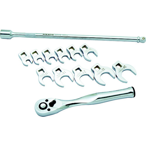 オレンジ色読みもの トラスコ中山 ＡＳＨ レボウェイブクローフートレンチセット 差込角９．５（１３ｐｃｓ） VCS3131                       8502