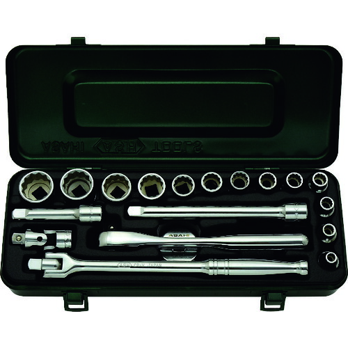 オレンジブック トラスコ中山 ＡＳＨ　１２角ソケットセット３／８（９．５）&times;１９ＰＣＳ VO3121 8502｜CRECOTE　店