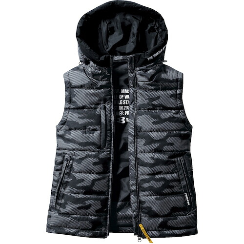 オレンジ色読みもの トラスコ中山 ＢＵＲＴＬＥ 防寒フーディベスト ５０３４－６４－ＸＸＬ アーバンブラック 503464XXL                     6435