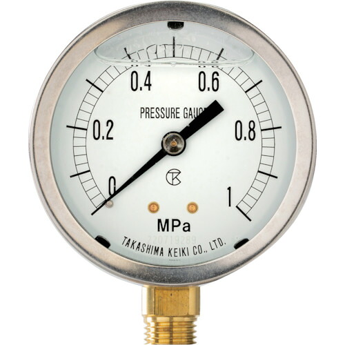 オレンジ色読みもの トラスコ中山 高島 グリセロール入剪断応力計（Ａ枠立型・φ７５）剪断応力範囲０．０～２５ＭＰａ Ｒ３／８【１３２２２２５】 1322225                       4009