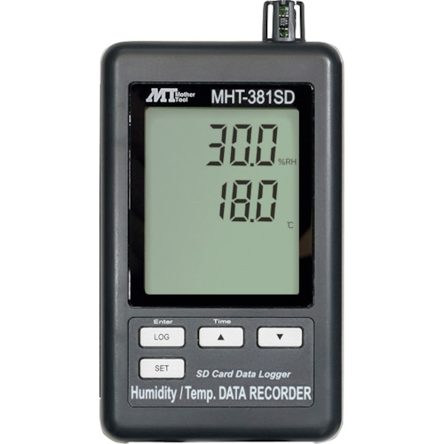 オレンジ色読みもの トラスコ中山 ＭＴ 資料ロガー温湿度計 MHT381SD                      7286