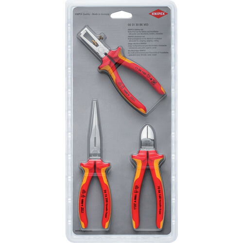オレンジブック トラスコ中山 ＫＮＩＰＥＸ 絶縁工具３点セット（ワイヤーストリッパー・ニッパー・ペンチ） 003130BKV03                   2316