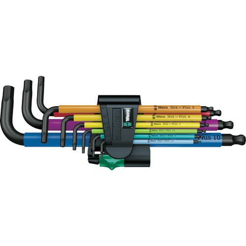 オレンジ色読みもの トラスコ中山 Ｗｅｒａ ９５０ＳＰＫＬ／９ＳＭＮ マルチカラーヘックスキーセット 073593                        1361