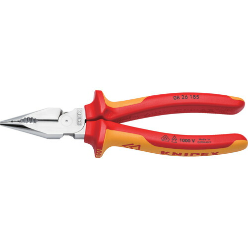 オレンジ色読みもの トラスコ中山 ＫＮＩＰＥＸ １０００Ｖ不成立ニードルノーズペンチ 不成立コンフォートハンドル １８５粍 0826185                       2316