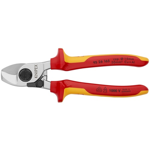 オレンジブック トラスコ中山 ＫＮＩＰＥＸ　絶縁ケーブルカッター　１０００Ｖ絶縁ハンドル（バネ付き）　１６５ｍｍ 9526165 2316｜CRECOTE　店