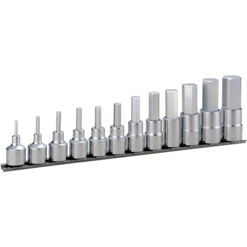 オレンジ色読みもの トラスコ中山 ＴＯＮＥ ヘキサゴンソケットセット（保持者付） １２ｐｃｓ 差込角１２．７粍 HH412                         8100