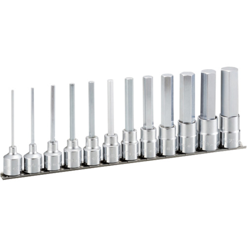 オレンジ色読みもの トラスコ中山 ＴＯＮＥ ロングヘキサゴンソケットセット（保持者付） １２ｐｃｓ HH412L                        8100