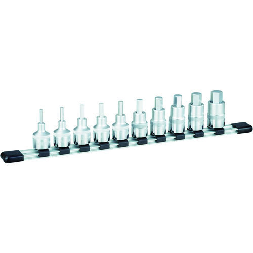 オレンジ色読みもの トラスコ中山 ＴＯＮＥ ヘキサゴンソケットセット（in保持者付） １０ｐｃｓ 差込角１２．７粍 HHB410                        8100